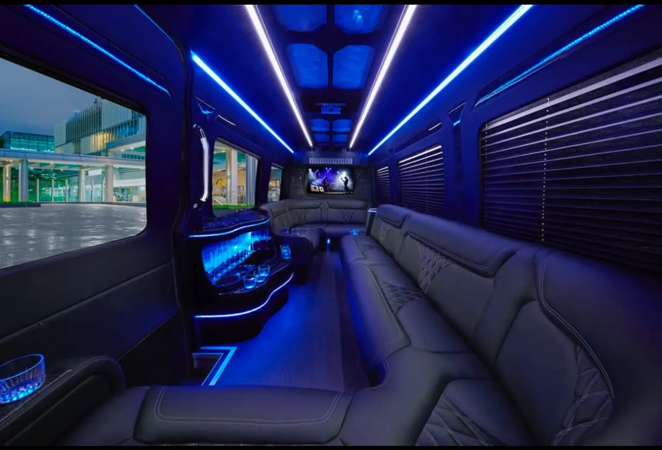 Mercedes Sprinter Limo 2023+ or similar — MSY airport car service and New Orleans black car service